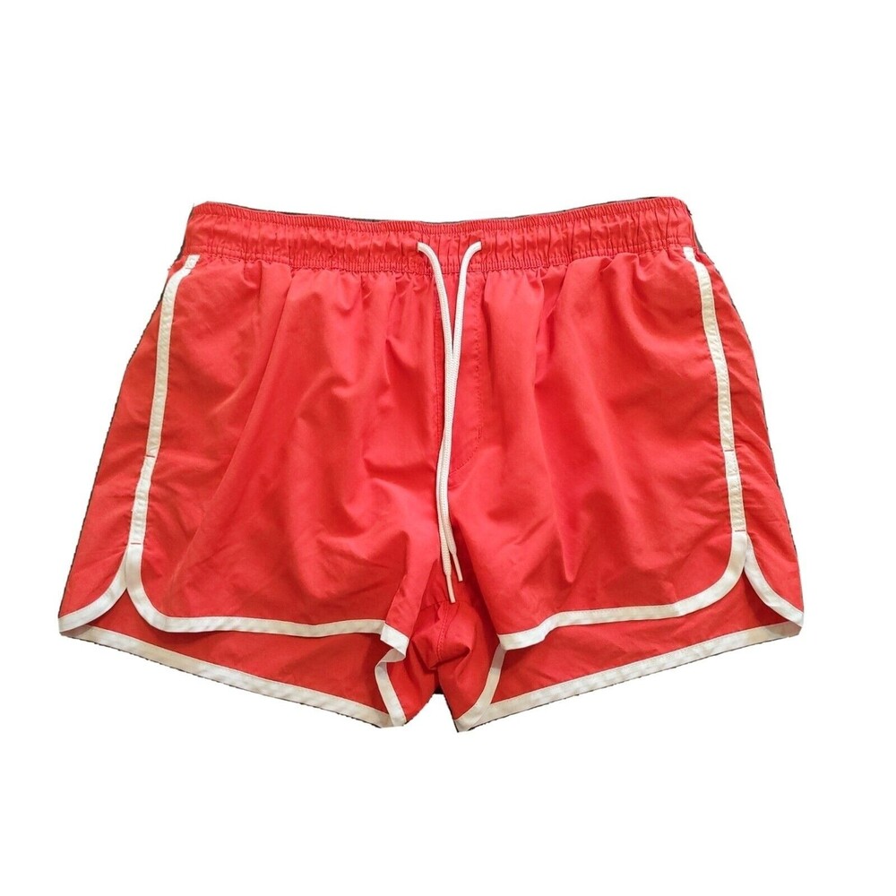 Womens Running Shorts Large Pull On Drawstring Red Lined Activewear H&M